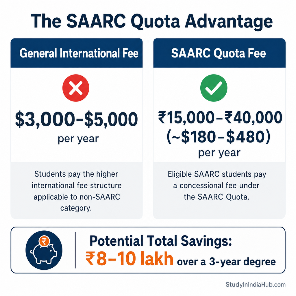 StudyInIndiaHub.com — The SAARC Quota Advantage