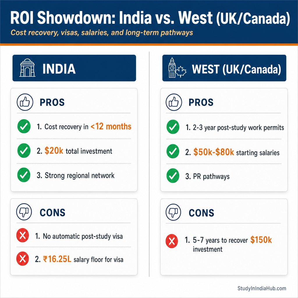StudyInIndiaHub.com — ROI Showdown: India vs. West (UK/Canada)